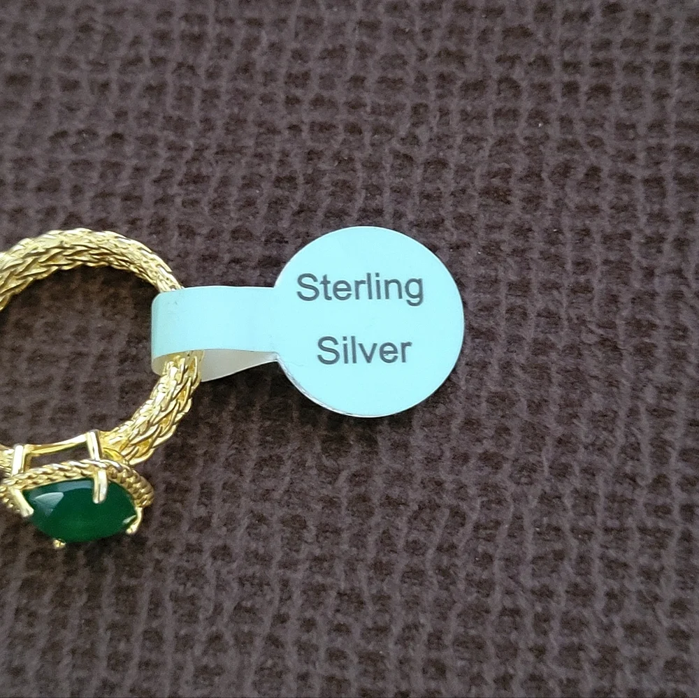 ✨️HP✨️ Gemolio Faceted Deep Green💚 Chalcedony Ring💍 - NWT - Picture 8 of 16
